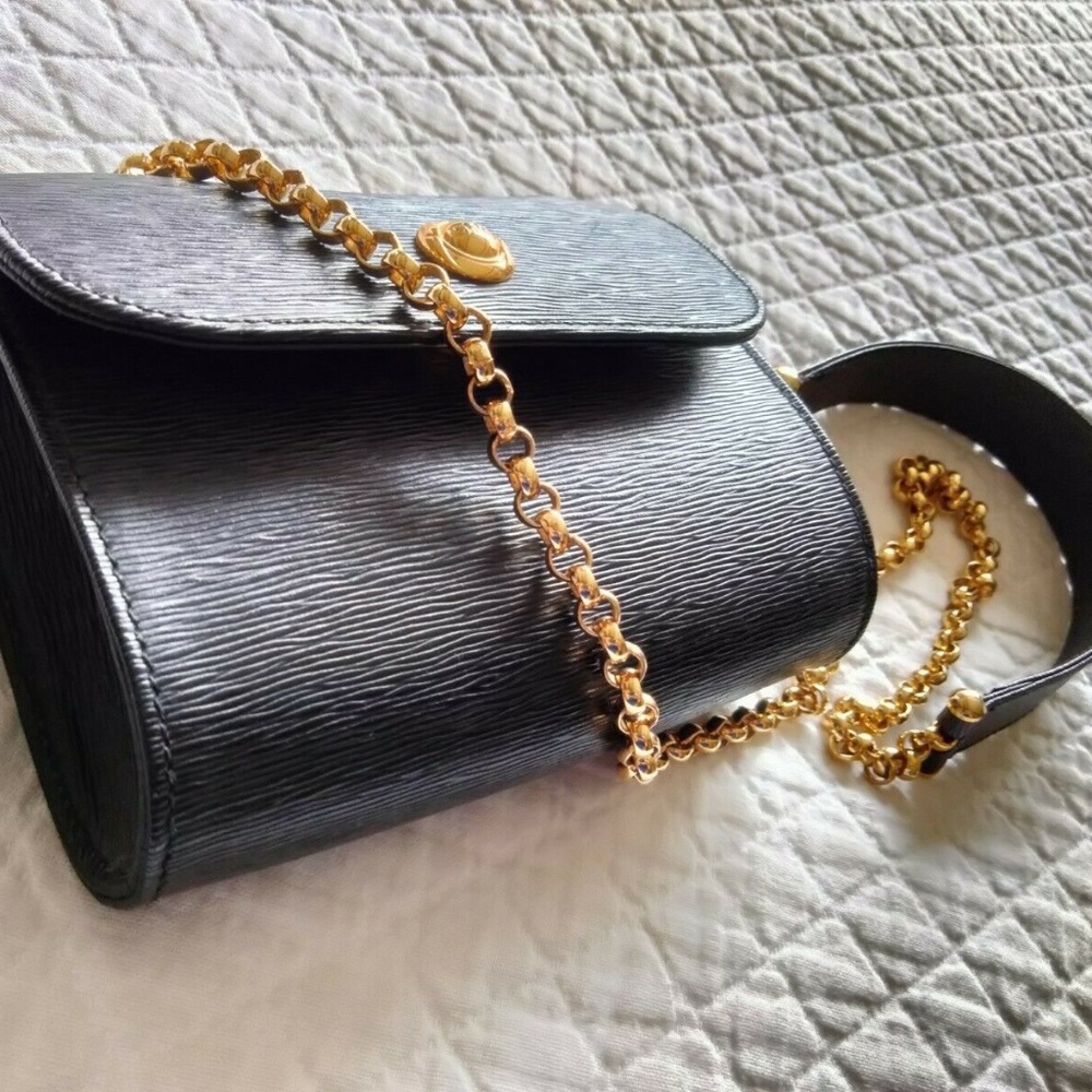 CHLOE BLACK EPI LEATHER SMALL EVENING BACK